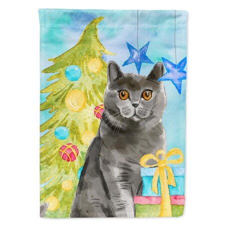 Carolines Treasures British Shorthair Christmas Presents Flag Canvas House Size CK3123CHF